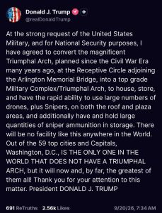 Triumphal Arch plan to convert into Military Complex.